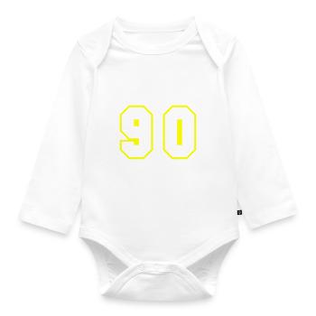90 number symbol - Organic Longsleeve Baby Bodysuit - white - Front