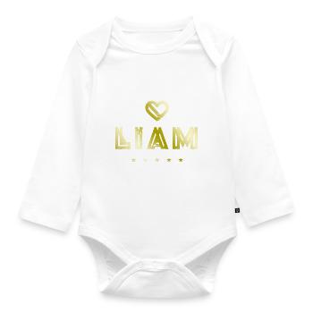 Liam Herz - Baby Bio-Langarm-Body - Weiß - Vorne