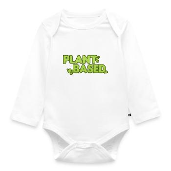 Vegan Vegetarian Vegetable Vintage I Gift - Organic Longsleeve Baby Bodysuit - white - Front