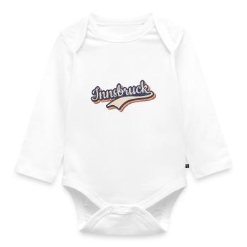 Österreich Innsbruck Tirol Vintage Typografie - Baby Bio-Langarm-Body - Weiß - Vorne