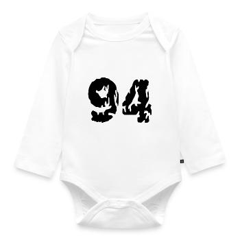 94 Number jersey - Organic Longsleeve Baby Bodysuit - white - Front