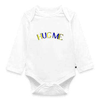 hug me - Organic Longsleeve Baby Bodysuit - white - Front