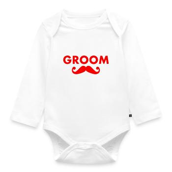 Groom - Organic Longsleeve Baby Bodysuit - white - Front