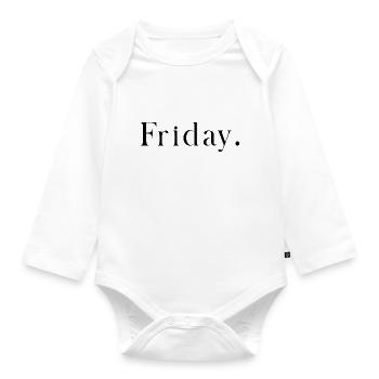 Friday - Organic Longsleeve Baby Bodysuit - white - Front