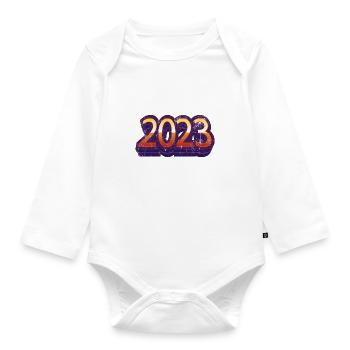 Millésime 2023 - Body Bébé bio manches longues - blanc - Devant