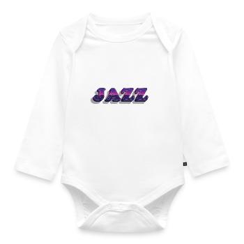 Jazz Musik Retro - Baby Bio-Langarm-Body - Weiß - Vorne