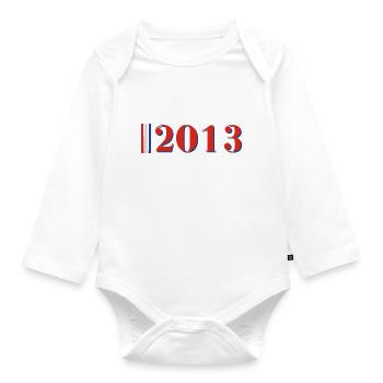 Year 2013 - Organic Longsleeve Baby Bodysuit - white - Front