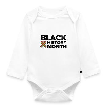 Black History Month - Organic Longsleeve Baby Bodysuit - white - Front
