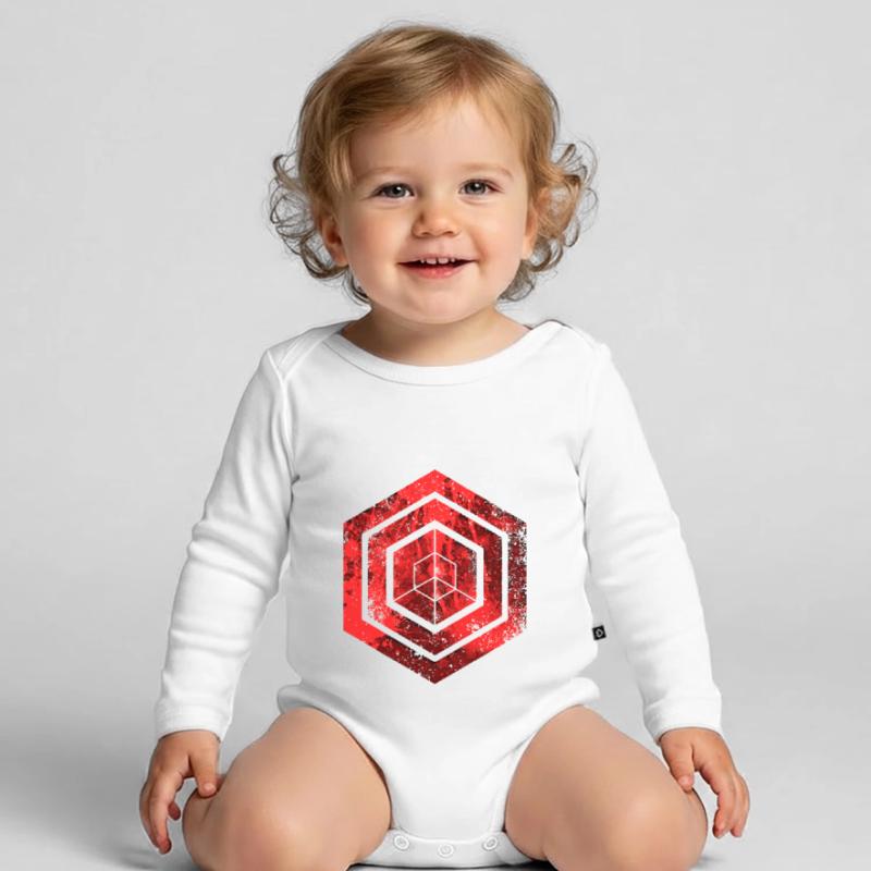 Codage géométrique du programmeur de programmation hexagonale Body Bébé bio manches longues
