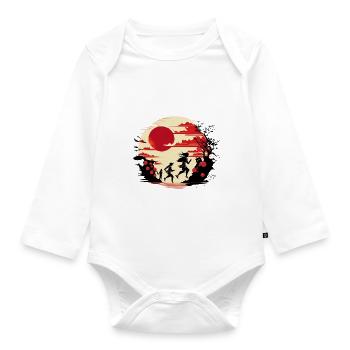 Rennende Menschen - Japanische Street Art - Baby Bio-Langarm-Body - Weiß - Vorne