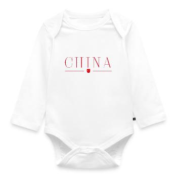 I love China - Organic Longsleeve Baby Bodysuit - white - Front