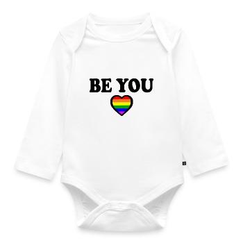 Be you - Organic Longsleeve Baby Bodysuit - white - Front