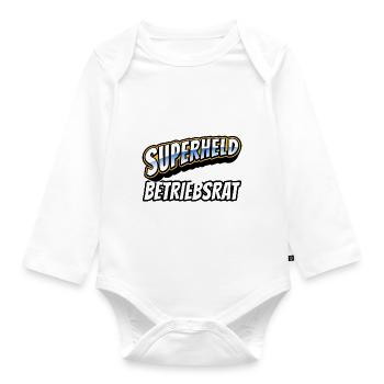 Superheld, clever getarnt als Betriebsrat - Baby Bio-Langarm-Body - Weiß - Vorne