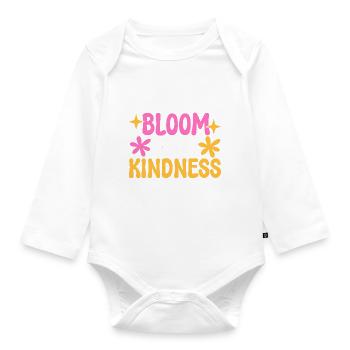 Bloom With Kindness Prediger - Baby Bio-Langarm-Body - Weiß - Vorne