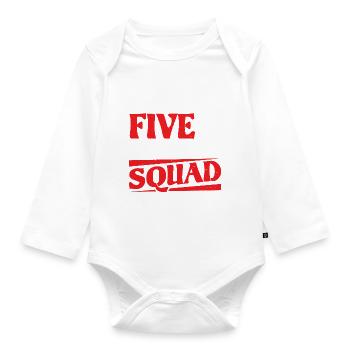 Five In The Morning Squad 8 - Organic Longsleeve Baby Bodysuit - white - Front