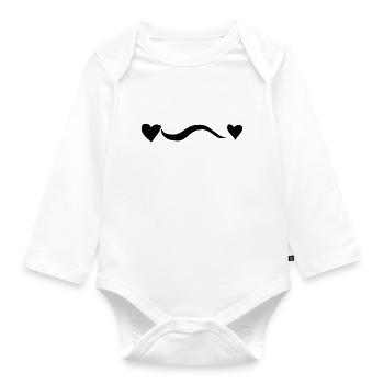 Heart Line Wave Hearts - Body Bébé bio manches longues - blanc - Devant