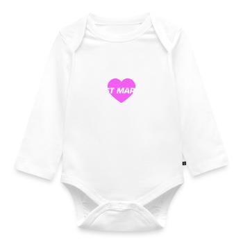 Coeur de mariage juste marié - Body Bébé bio manches longues - blanc - Devant