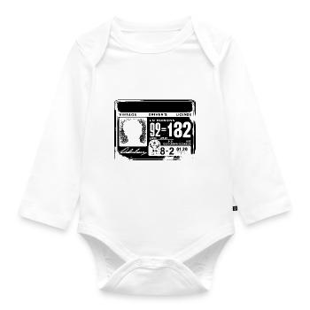 Retro Driver License Driving School Exam Drivers - Organic Longsleeve Baby Bodysuit - white - Front