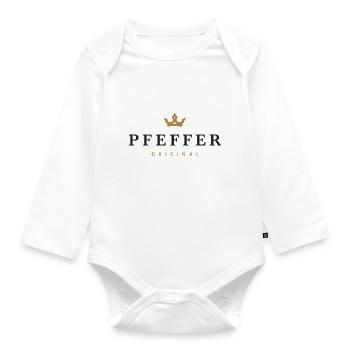 Pfeffer Original Familienlogo - Baby Bio-Langarm-Body - Weiß - Vorne