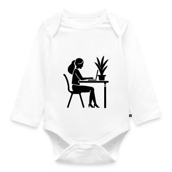 Lernen Studieren Arbeiten - Baby Bio-Langarm-Body - Weiß - Vorne