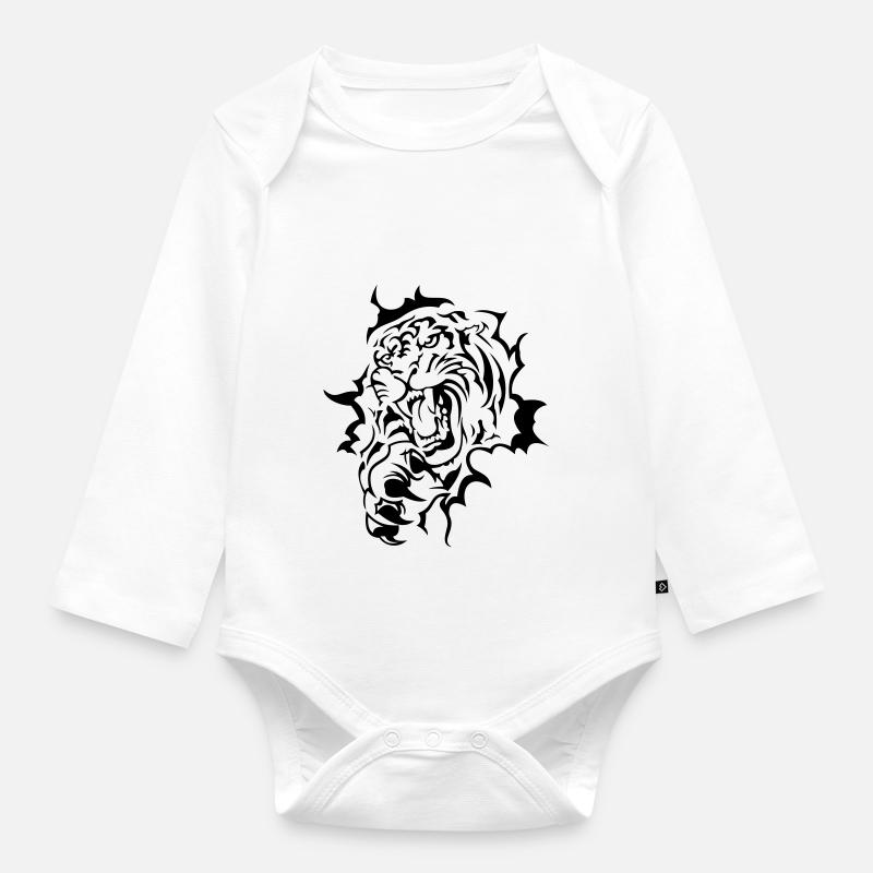 Tiger - Baby Bio-Langarm-Body - Weiß