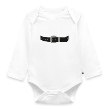 Sash - Organic Longsleeve Baby Bodysuit - white - Front