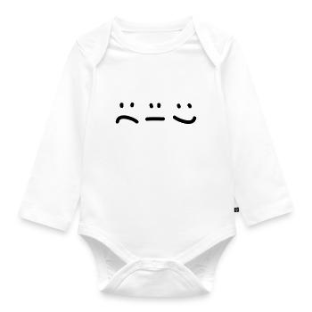 Emotions - Smile - Smiley - Organic Longsleeve Baby Bodysuit - white - Front