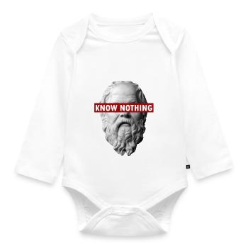 KNOW NOTHING SOCRATES - Organic Longsleeve Baby Bodysuit - white - Front