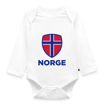 Drapeau national de Norvège - Body Bébé bio manches longues - blanc - Devant