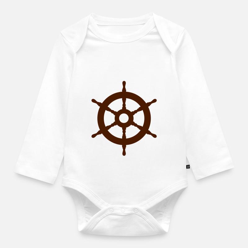 roue de bateau - Body Bébé bio manches longues - blanc