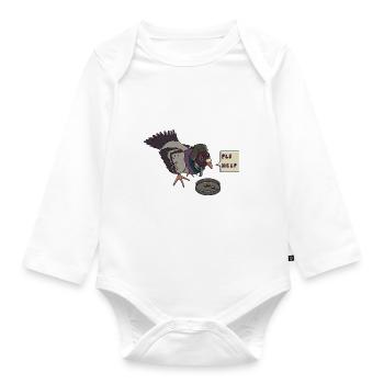 Traurige Taube - Baby Bio-Langarm-Body - Weiß - Vorne