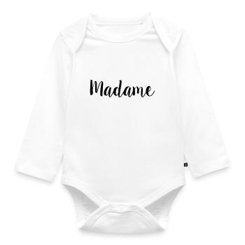 madame simple - Organic Longsleeve Baby Bodysuit - white - Front