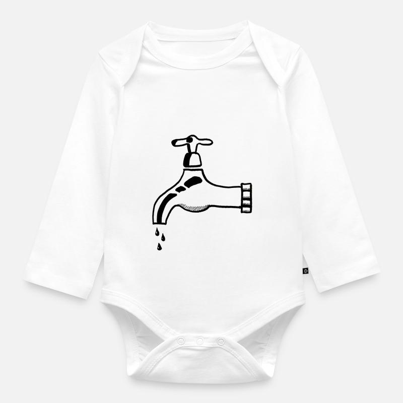 Plombiers Robinet - Body Bébé bio manches longues - blanc