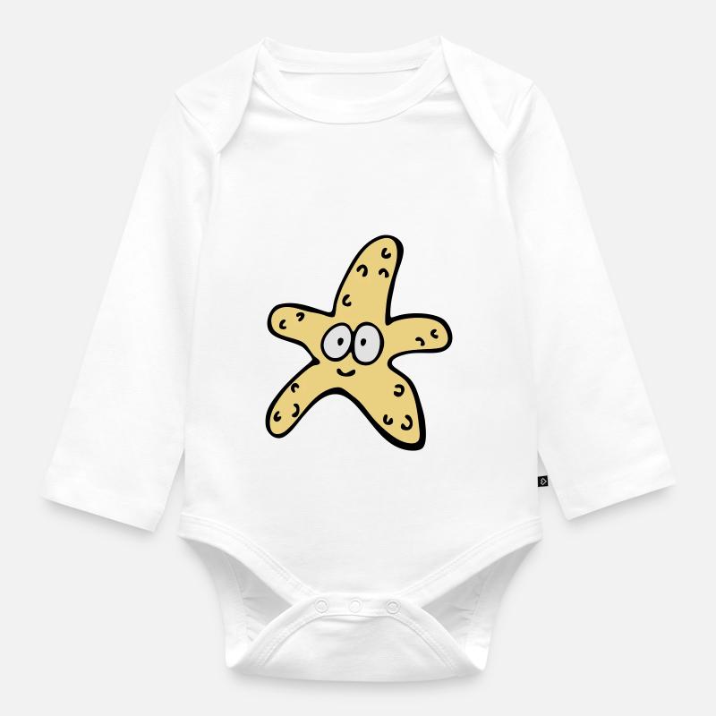 Étoile de mer - Body Bébé bio manches longues - blanc