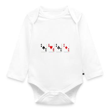 4 aces - Organic Longsleeve Baby Bodysuit - white - Front