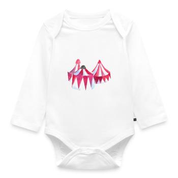Circus tent watercolor - Organic Longsleeve Baby Bodysuit - white - Front