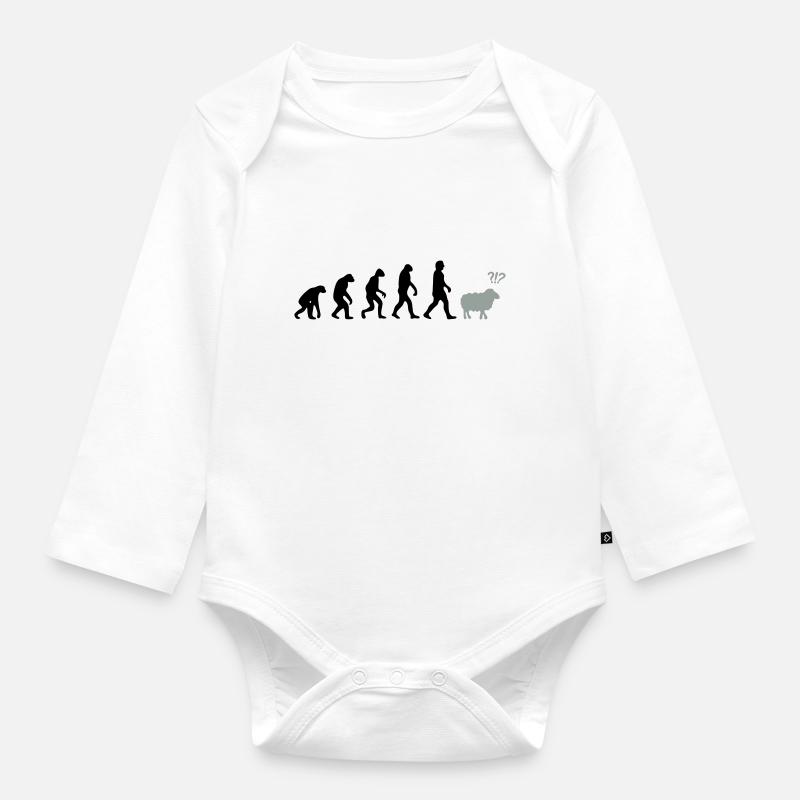 evolution mouton - Body Bébé bio manches longues - blanc