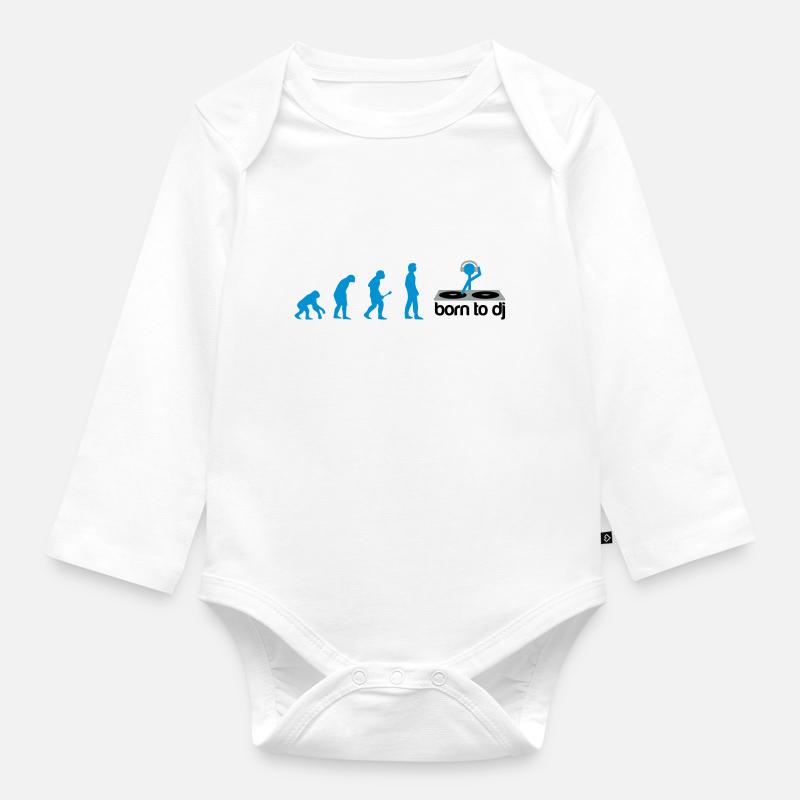 DJ Evolution - Born to DJ - Body Bébé bio manches longues - blanc
