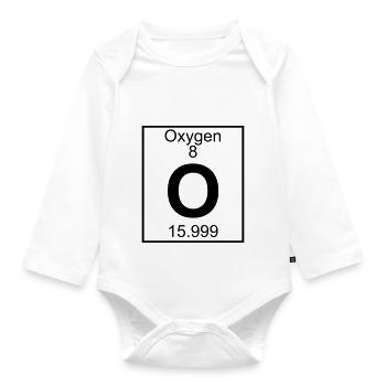 Oxygen (O) (element 8) - Organic Longsleeve Baby Bodysuit - white - Front