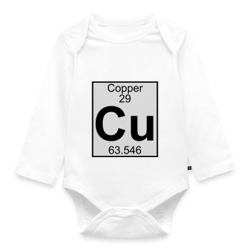 Copper (Cu) (element 29) - Organic Longsleeve Baby Bodysuit - white - Front