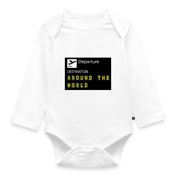World tour - Organic Longsleeve Baby Bodysuit - white - Front