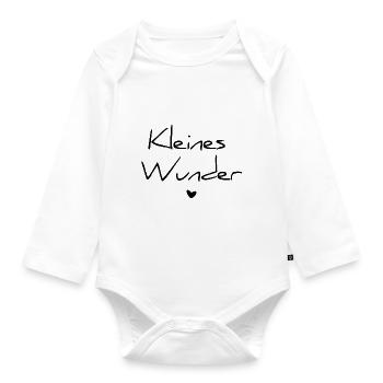 Enfants Baby Little Wonder - noir - Body Bébé bio manches longues - blanc - Devant