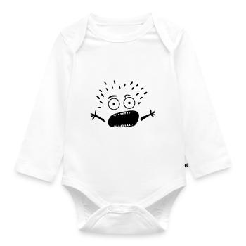 Angstsymbol Nichts erschreckt einen unheimlichen Charakter 1 - Baby Bio-Langarm-Body - Weiß - Vorne