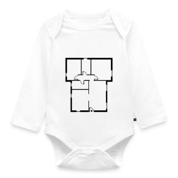 apartment_ floor_ plan - Organic Longsleeve Baby Bodysuit - white - Front
