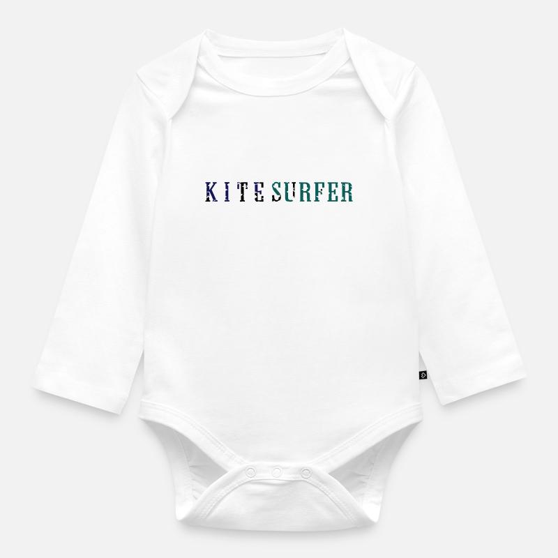 kitesurfer_vec_3 de - Baby Bio-Langarm-Body - Weiß