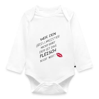 Fleisch nicht wert - Baby Bio-Langarm-Body - Weiß - Vorne