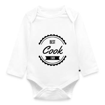 best cook cuisinier - Body Bébé bio manches longues - blanc - Devant