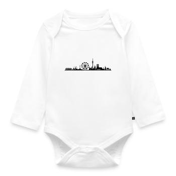 Skyline - München Riesenrad - Baby Bio-Langarm-Body - Weiß - Vorne