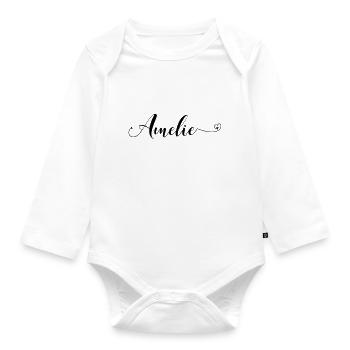 amelie - Baby Bio-Langarm-Body - Weiß - Vorne