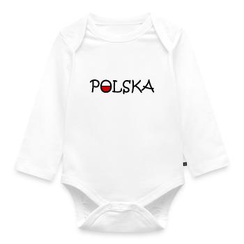 Polska - Poland - Organic Longsleeve Baby Bodysuit - white - Front